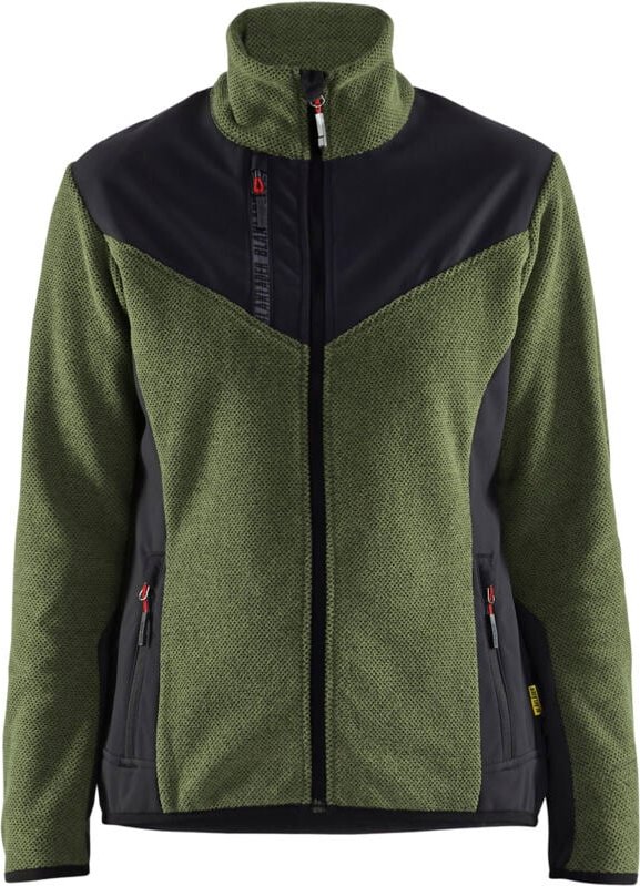 Strickjacke mit Softshell für Damen 5943 – Herbstgrün/Schwarz XS