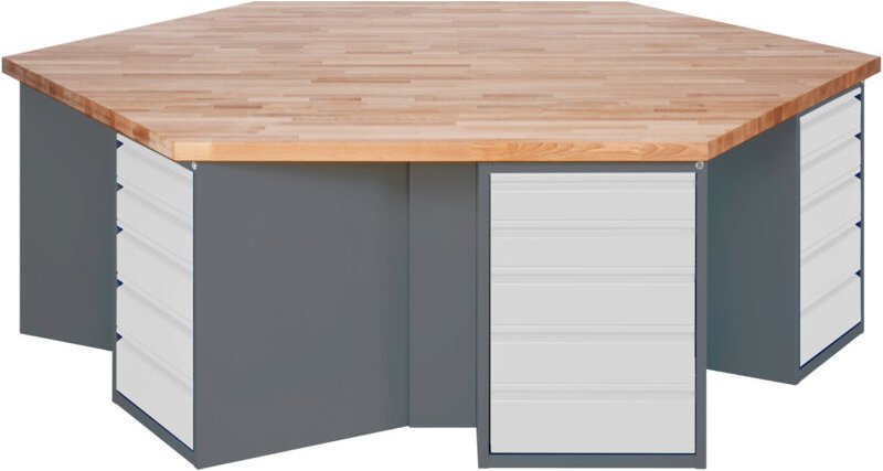 Gruppenwerkbank mit 6x5 Schubladen BxTxH 2700x2340x890 mm - Stier