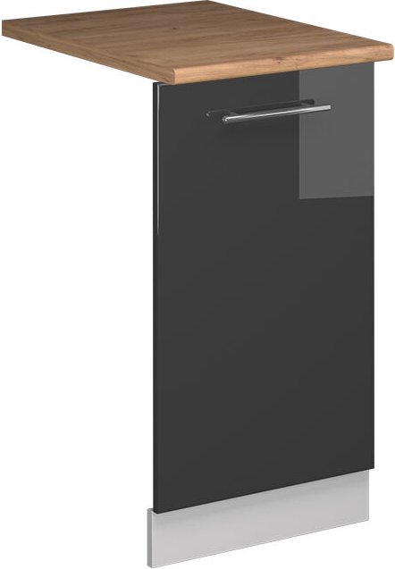 Vicco - Geschirrspülblende Fame-Line, Anthrazit Hochglanz, 45 cm , ap Eiche
