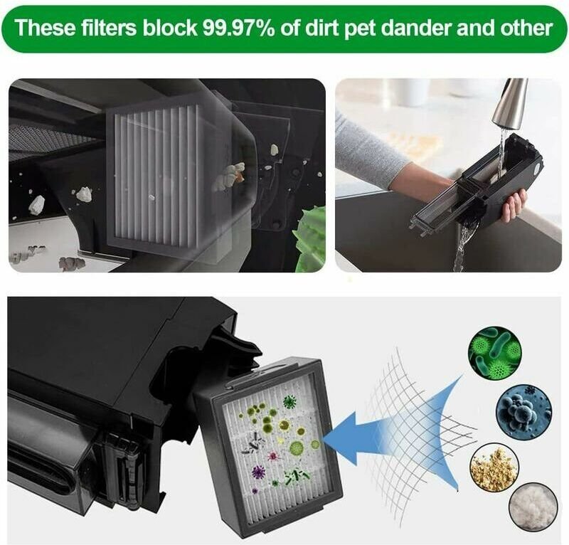 Ersatzteile für iRobot i7 i7+ i3 i3+ i4 i4+ i6 i6+ i8 i8+ j7, Zubehör für Roomba 2 Paar Hauptbürsten, 8 Filter, 8 Seiten...