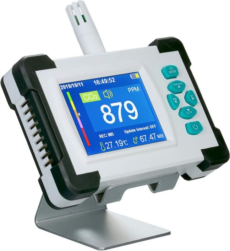 Thumbnail - Tragbarer CO2-Tester, Kohlendioxid-Detektor mit wiederaufladbarem Akku, 3,2-Zoll-TFT-Display mit Thermometer und Hygrome...