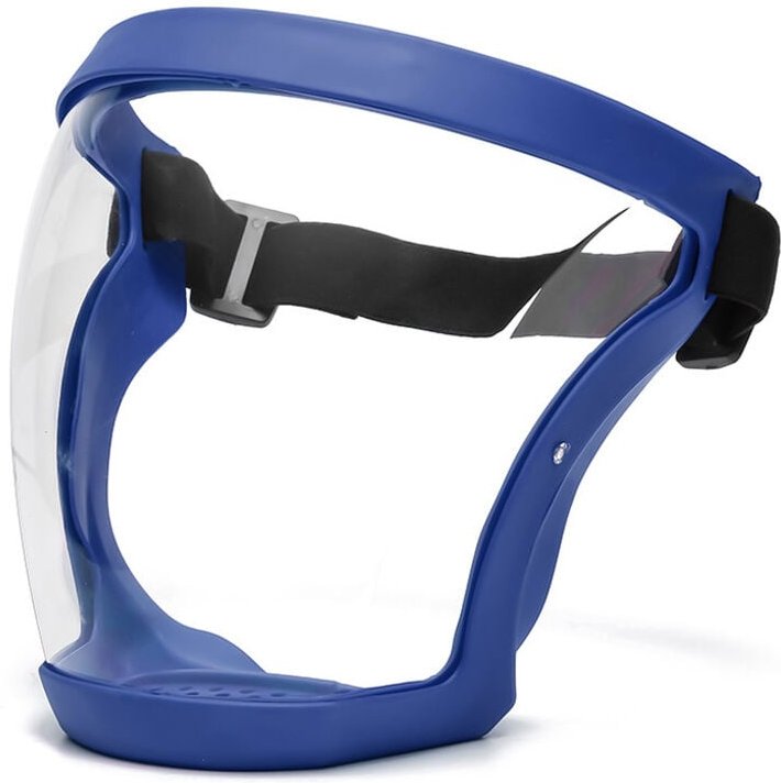Linghhang - 1 Stück Vollmaske - Blau, mit Rahmen, Anti-Beschlag, Anti-Staub, Ultra-Clear Vollmaske, Hygienisch, Anti-Tro...