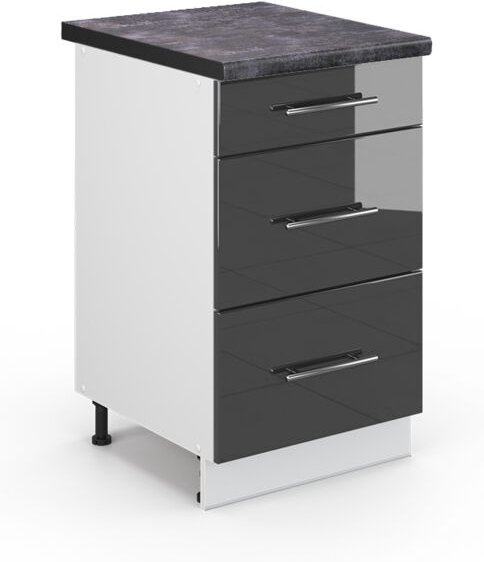 Vicco - Küchenschränke Fame-Line, Anthrazit Hochglanz, 50 cm , ap Anthrazit