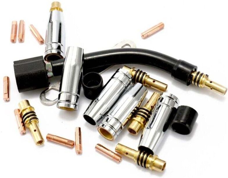 24-teiliges MIG-Schweißverbrauchsmaterial-Set – 15AK-Brennerelektroden, Spitzen und Winkel