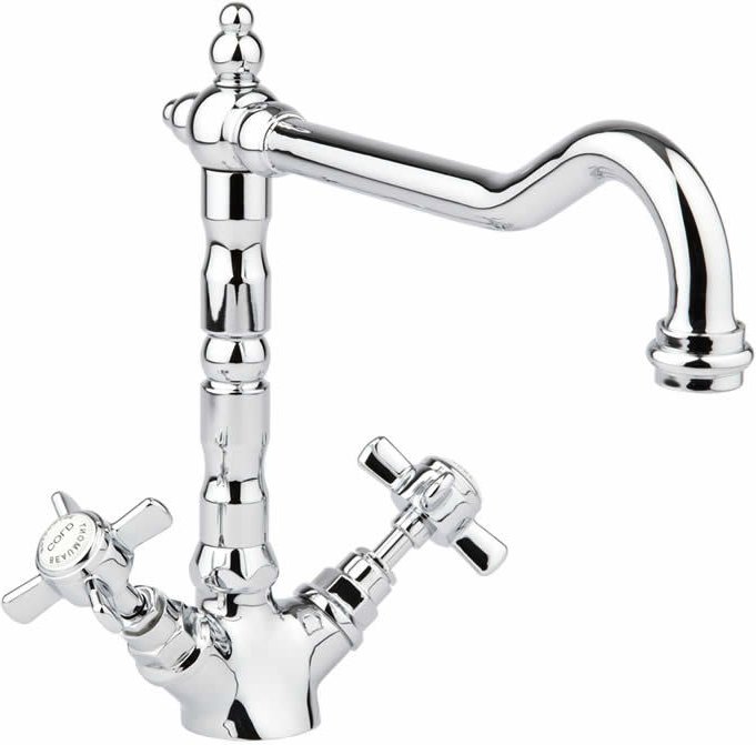 Küchenarmatur mit Brause Nostalgie aus Verchromtem Messing