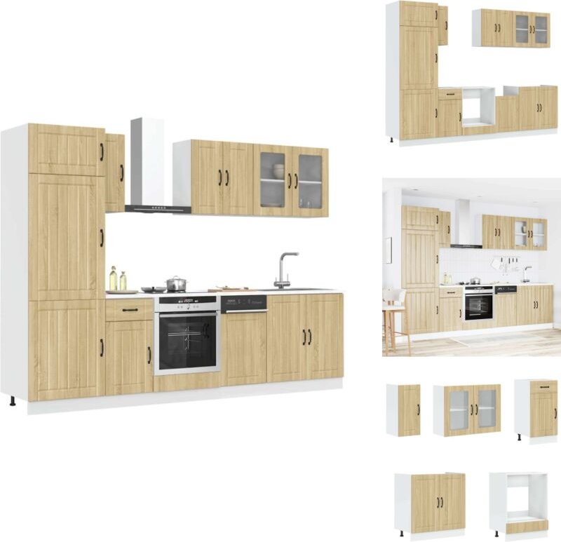 8-tlg. Küchenschrank-Set Kalmar Sonoma-Eiche Holzwerkstoff - Küchenschrank-Set - Küchenschrank-Sets - Küchenzeile Einbau...