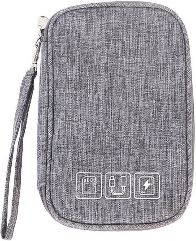 Aufbewahrungstasche fur elektronikzubehor - grau