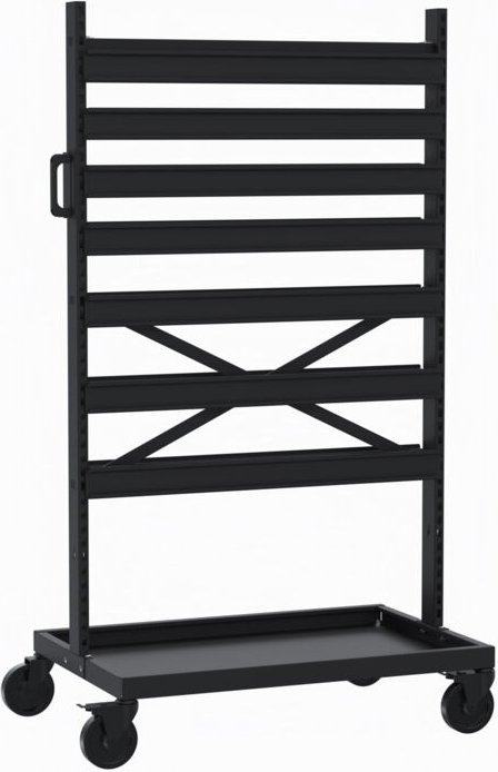 Kongamek doppelseitiger mobiler Kastenwagen mit 14 höhenverstellbaren Schienen