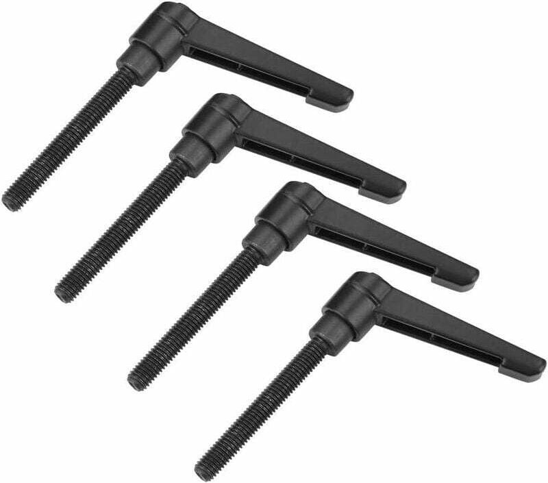 4-teiliger Klemmhebelgriff, M8-Edelstahl-Außengewinde, verstellbare Maschinengriffe, schwarz (40 mm)