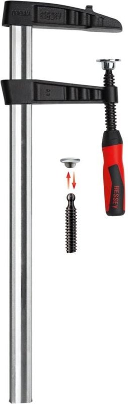 Thumbnail - Temperguss-Schraubknecht TGK-2K Spannweite 800 mm Ausladung 120 mm 2-Komponentengriff 35 x 11 mm - Bessey