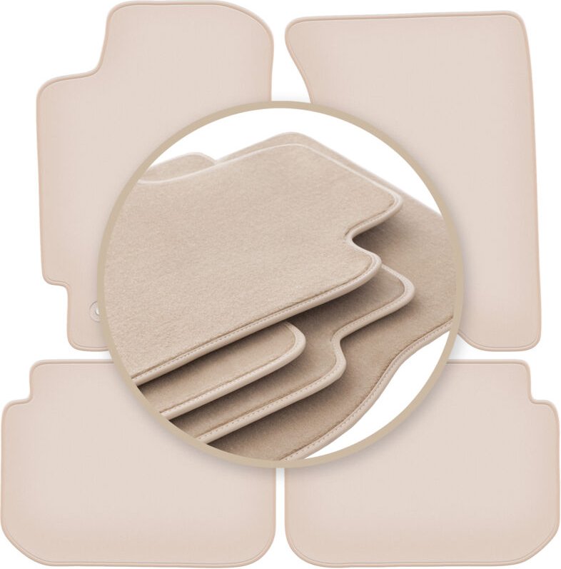 Beige PREMIUM-Matten für: Subaru Impreza GC mit Lüftungsschlitzen Fließheck, Limousine, Kombi 1992-2001