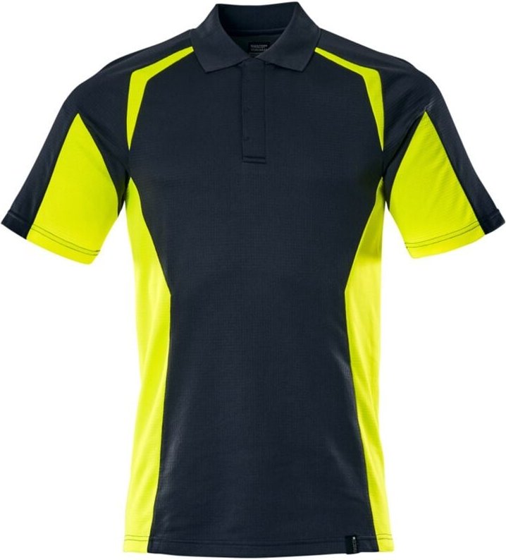 Mascot Polo-Shirt, moderne Passform Polo-shirt Gr. XL, schwarzblau/hi-vis gelb