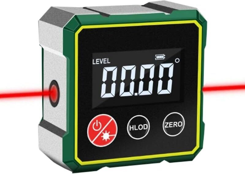 Magnetischer digitaler Winkelmesser mit elektronischem Laser, Winkelsucher-Werkzeug, digitale Wasserwaage mit LCD-Anzeig...