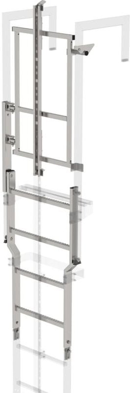 Günzburger Steigtechnik Sicherungstüre mit Steigschutzschiene Edelstahl - 068506