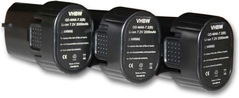 Vhbw - 3x Akku kompatibel mit Makita GN900SE, DF010D, DF010, DF010DSE, DF010DS, GN900, DF010DZ, GN900S Werkzeug (2000 mA...