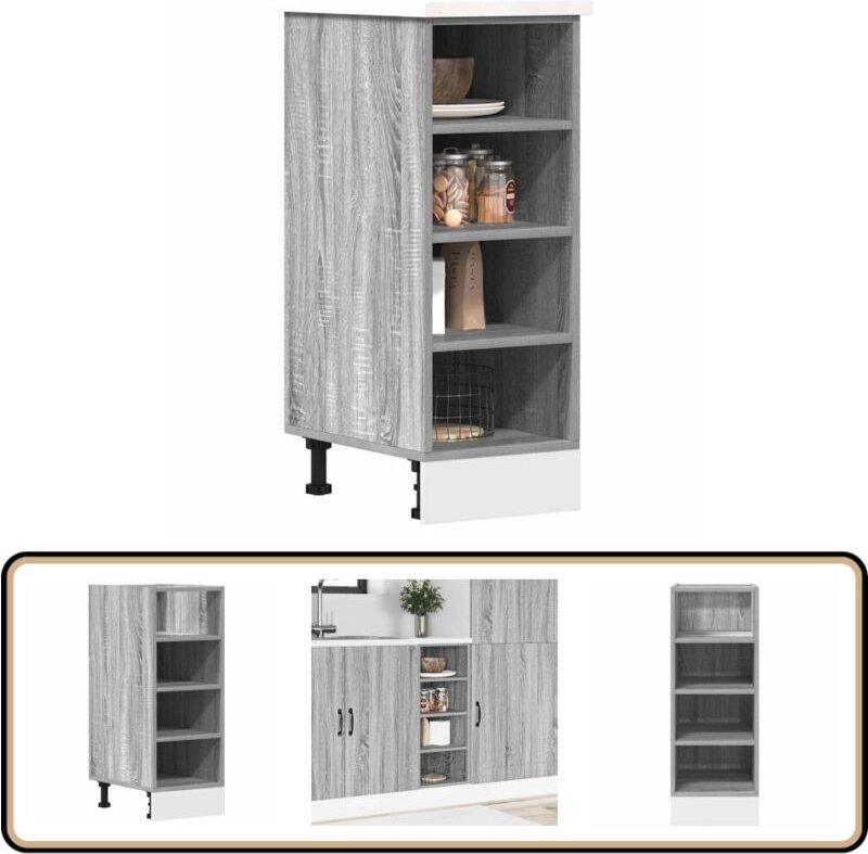 Unterschrank Grau Sonoma 30x44,5x81,5 cm Holzwerkstoff - Vidaxl