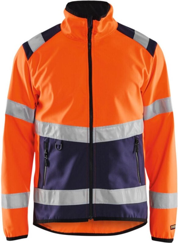 Blaklader - Blakläder Warnschutz-Softshell-Jacke, orange / marineblau, Unisex-Größe: m