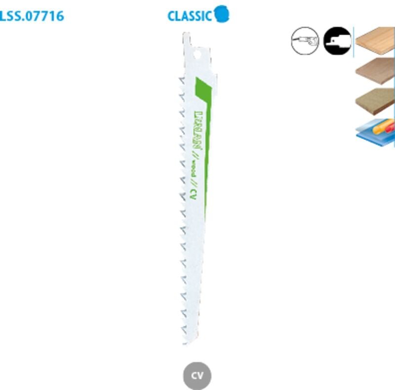 5 Säbelsägeblätter cv - Lu. 130 mm Steigung 4.2 mm - Feinschnitt für Holz Leman 7716.05