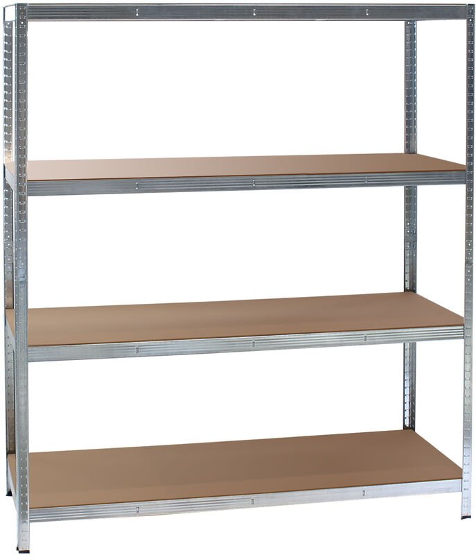 Schwerlastregal 160x60x180cm, 175kg/Ablage, Steckregal verzinkt aus Stahl, Lastenregal mit 4 Ablagen, Werkstattregal - W...