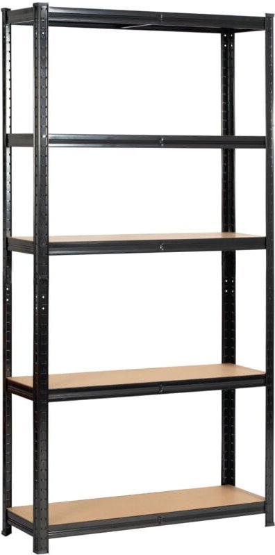 Schwerlastregal Schwarz 90 cm 5 Regalböden B90xH30xT180 cm