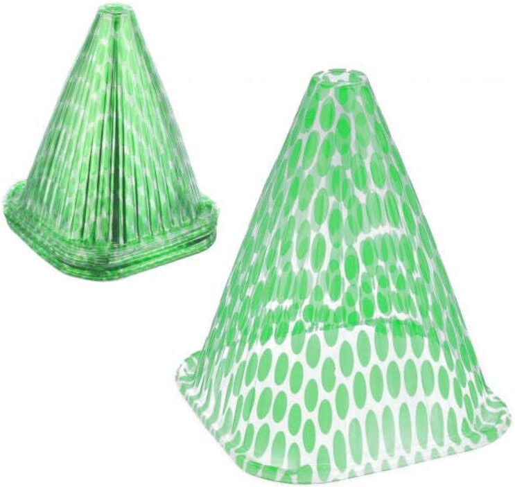 Spotted green plant cone in a set of 24