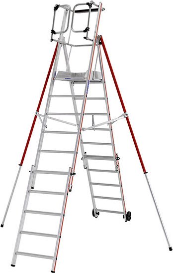 Matisère - Podestleiter teleskopisch de 5 Stufen + Erweiterungsset 3 Stufen - 848305/03