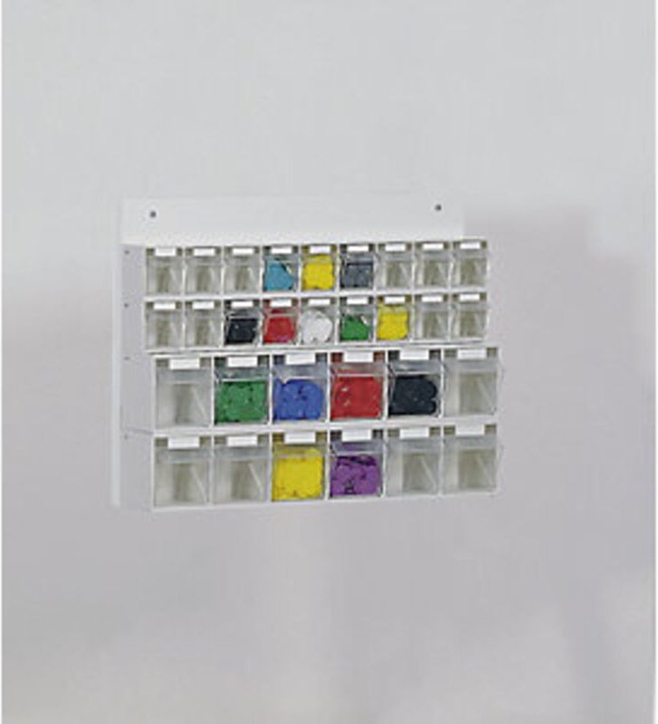 Klarsichtmagazin mit Holzrückwand h 410 x b 600 x t 108 mm weiß - 1553014 - Lockweiler