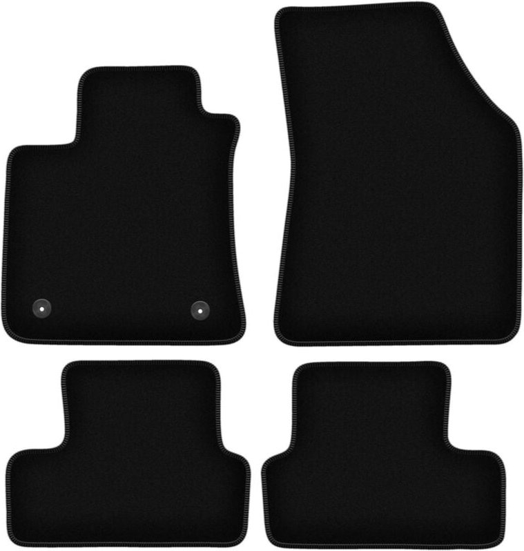 BASIC schwarze Veloursmatten für: Renault Megane IV Grand-Coupe, Liftback, Kombi, Grandtour, Coupé, GT (2015-)