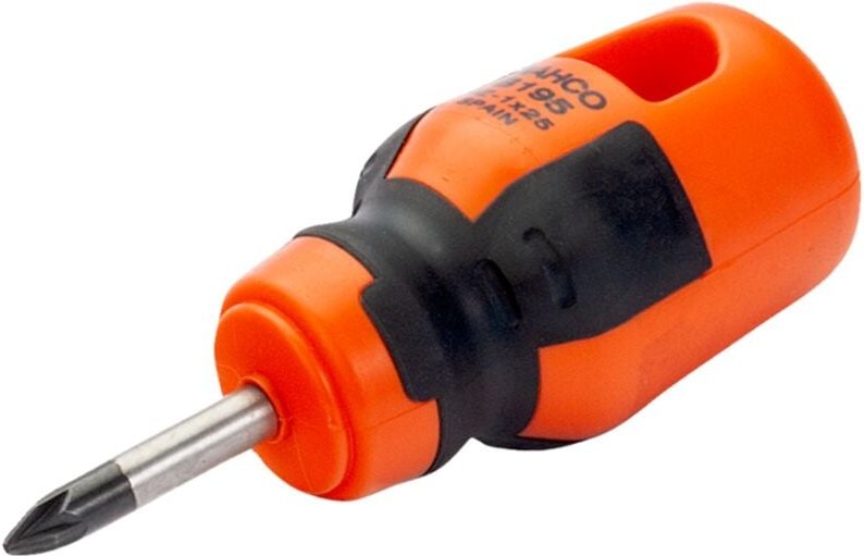 Fit Pozidriv-Schraubendreher mit kurzem Gummigriff, PZ1 x 25 mm, Einzelhandelsverpackung - Bahco