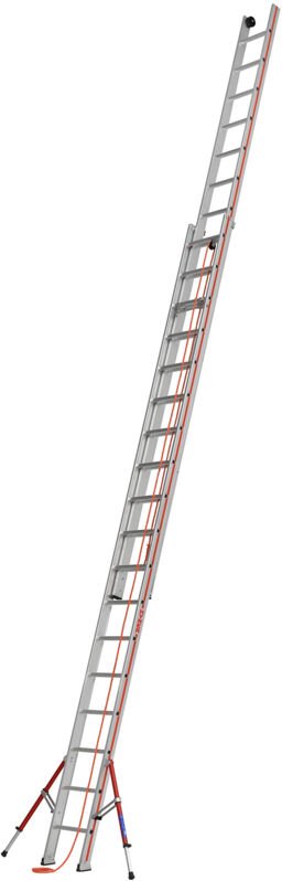 Seilzugleiter, zweiteilig, 2x18 Sprossen, Länge eingef. 5,30 m / ausgef. 9,22 m - Hymer