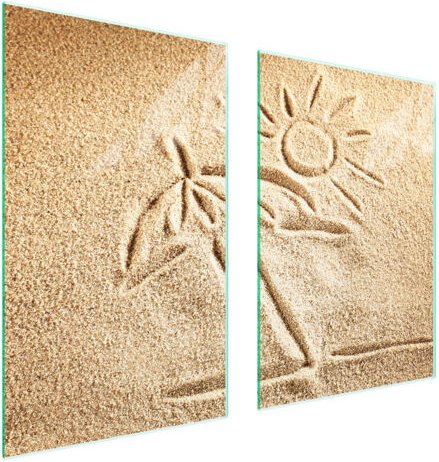 GLASSCHUTZPLATTE FÜR KÜCHE 65x52 BEACH