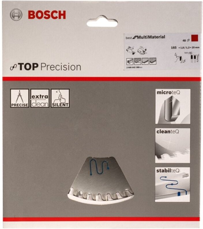 Hazet - Bosch Kreissägeblatt Top Precision Best for Multi Material, 165 x 20 x 1,8 mm, 48
