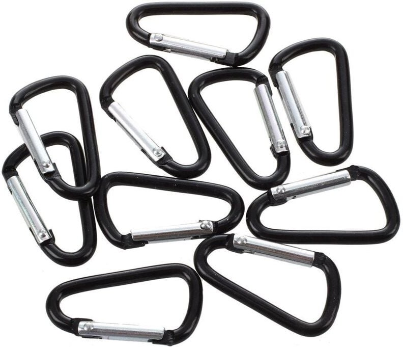 Thumbnail - 10 Pcs Schwarz d Form Aluminium Legierung Clip Keychain Haken Haspe
