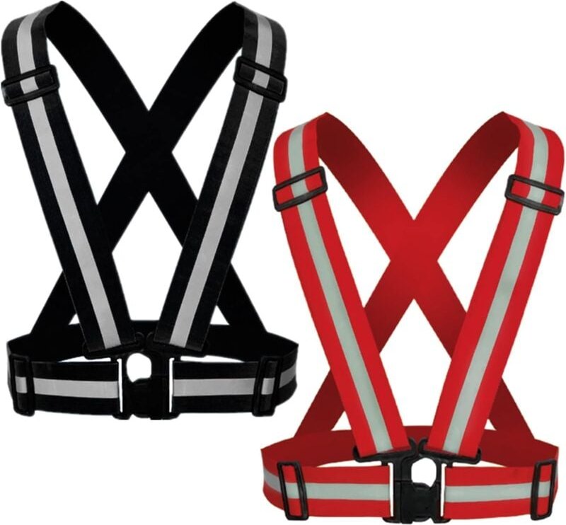 Sicherheitsweste mit reflektierendem Riemen – 2er-Pack verstellbare, gut sichtbare, reflektierende Laufwesten für Damen ...