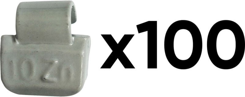 JBM54667 Schachtel mit 100 Zink-Gegengewichten mit 10 g Clip, speziell für Leichtmetallfelgen