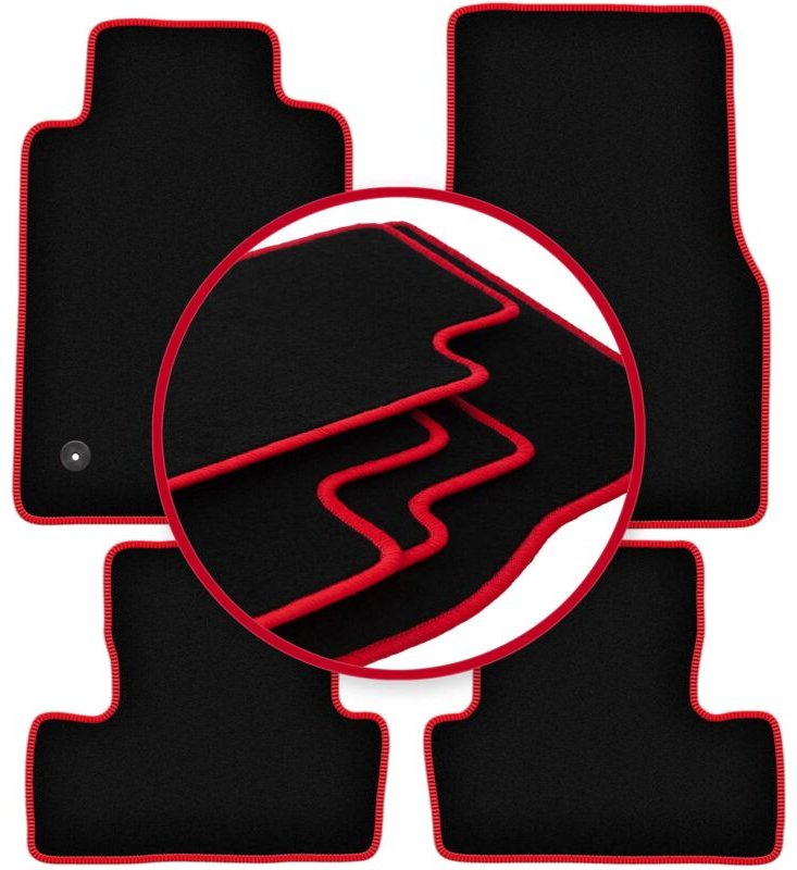 CARLUX-RED Autofußmatten für: Ford Mustang MK5 Coupé (2004-2014)