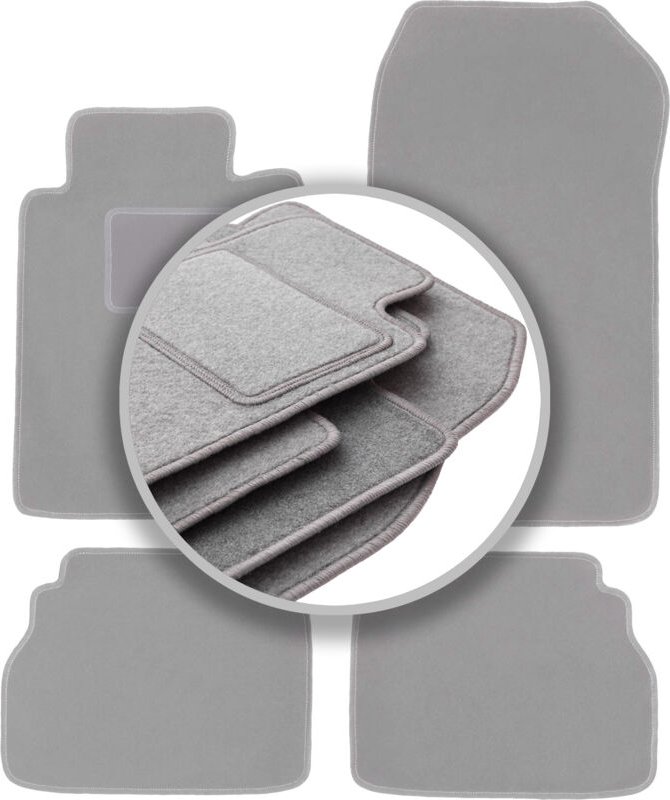 Graue Autofußmatten für: Mercedes E W210 Limousine, Kombi (1995-2003)