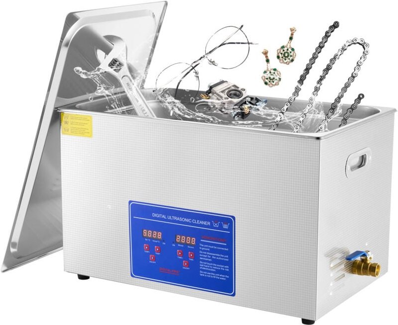 Thumbnail - Ultraschallreiniger, 27.2L, Digitaler Timer & Heizung, Edelstahl, 40kHz, für Schmuck, Gläser, Uhren, Ringe, Kleinteile -...