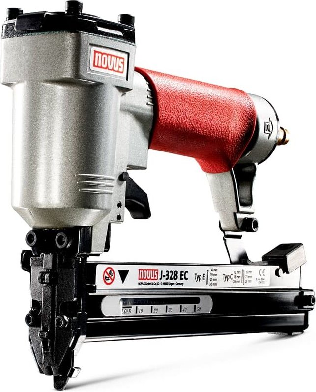 Novus - Profi Druckluft Tacker J-328 Druckluftnagler Metallgehäuse Klammern Nägel