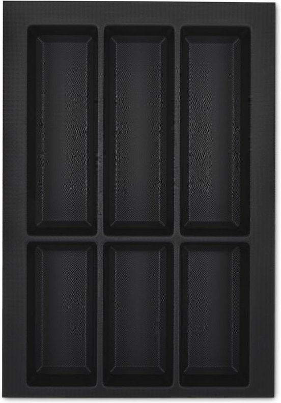 Thumbnail - Orga-box - vii Besteckeinsatz Besteckkasten schwarz 400 mm mit Softtouch Oberfläche