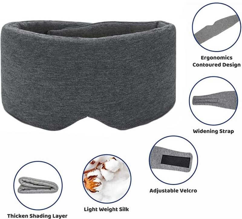 Schlafmaske, handgefertigt, Verdunkelungs-Schlafmaske, verstellbare Augenabdeckung für Männer und Frauen, für Reisen, Ni...