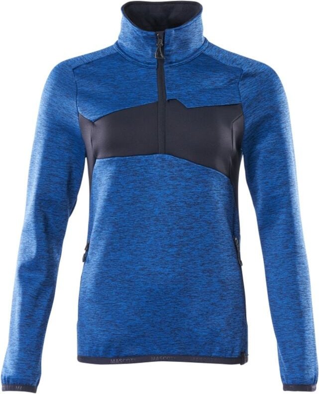 Thumbnail - Mascot ACCELERATE Fleecepullover mit kurzem Reißverschluss, Damenpassform 18053 Gr. XS azurblau/schwarzblau