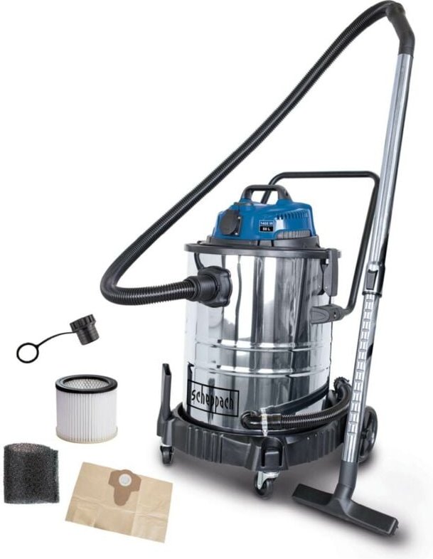 Nass- und Trockensauger ASP50-ES Scheppach 50L HEPA-Filter mit Steckdose & Einschaltautomatik