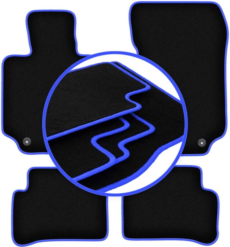 CARLUX-BLUE Autofußmatten für: Mercedes E W212 Limousine, Kombi, Coupé (2009-2016)
