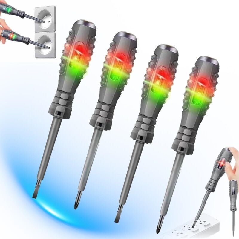 2-in-1-starker magnetischer Schraubendreher mit hohem Drehmoment, 4-teiliger elektrischer Schraubendreher-Tester, elektr...
