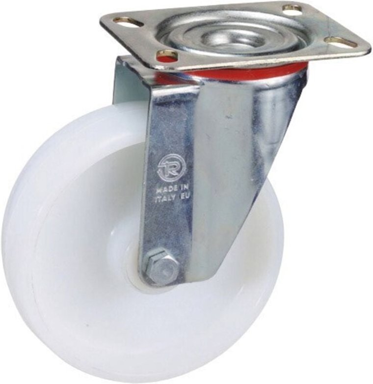 Industrielle Rolle aus Nylon mit Platte 100 mm.