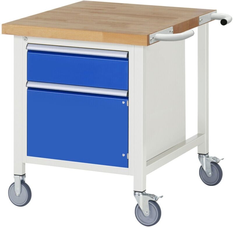 Fahrbare Werkbank 8152, B750xT900xH880mm, 1x Schublade-TA, 1x Tür - RAU