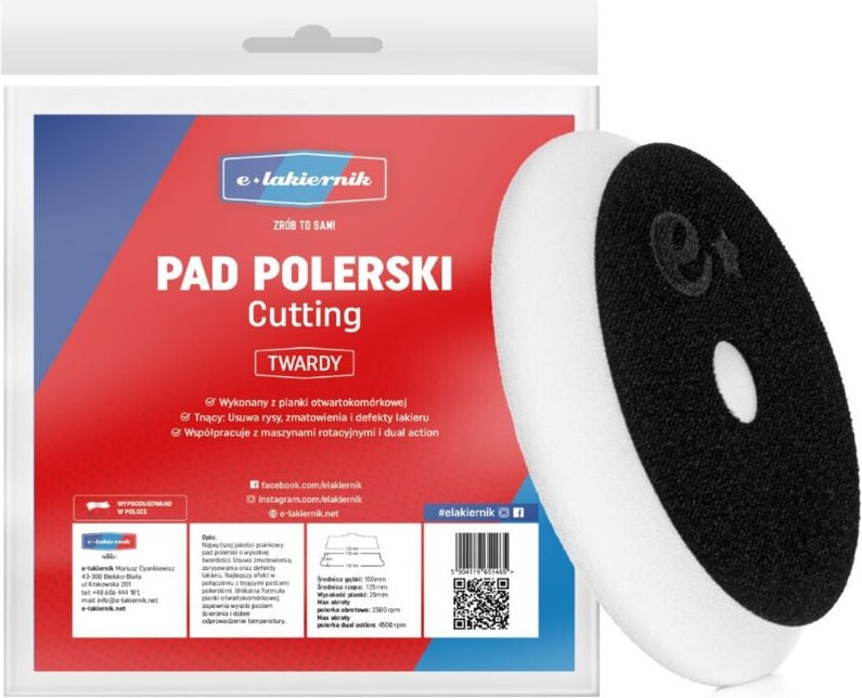 Hartes Polierpad 150mm mit Klettverschluss 125mm Schwammscheibe e-lakiernik