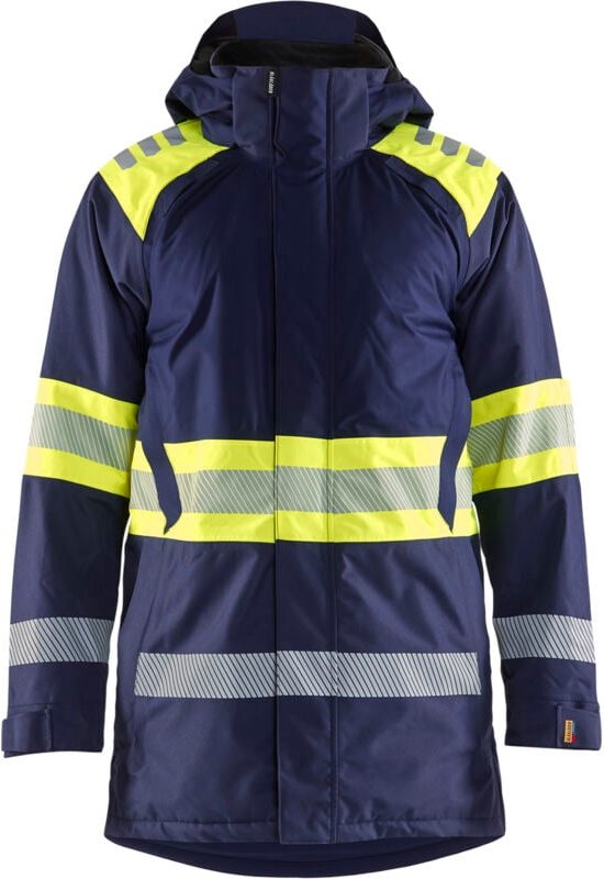 Arbeitsparka Winter Hochsichtbarkeit Klasse 1 4485 - Marine/Gelb 4XL
