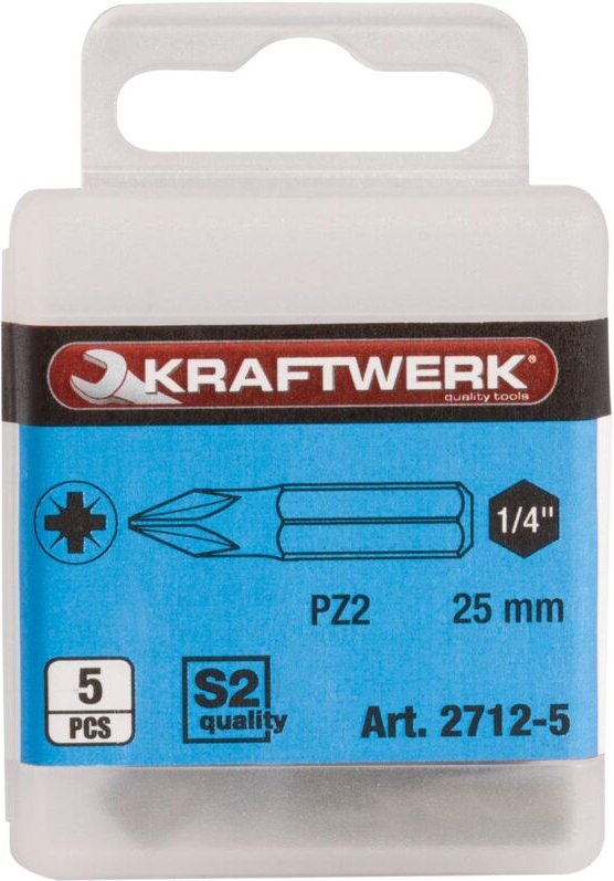 Kraftwerk - 1/4' Pozidriv bit 25 mm Nr. 2, 5Stk
